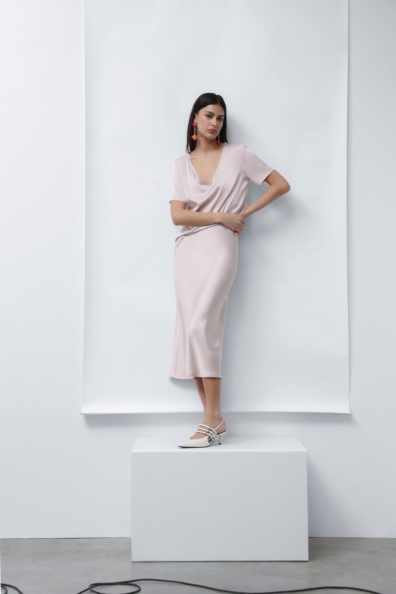 Fusta Imperial midi monocolor