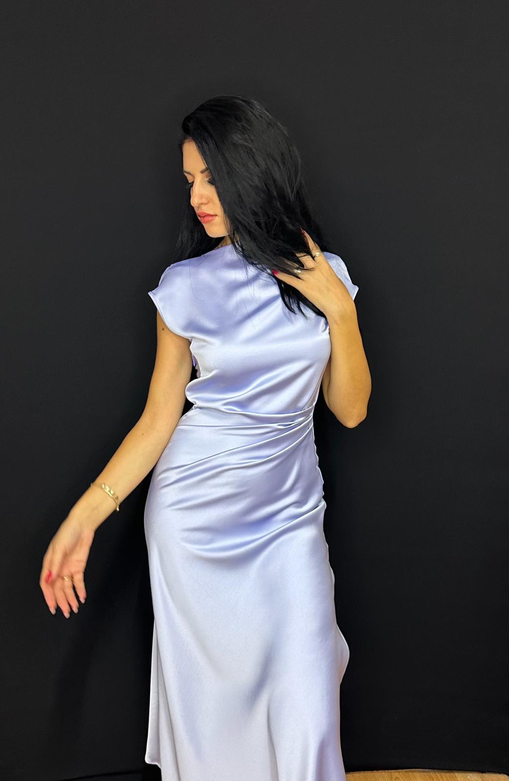 Rochie midi din saten - Cocktail "Imperial Muse" - imagine 6